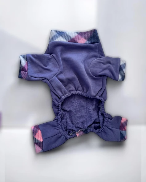 Monogram Purp Köpek Tulum Pijama - Resim 5