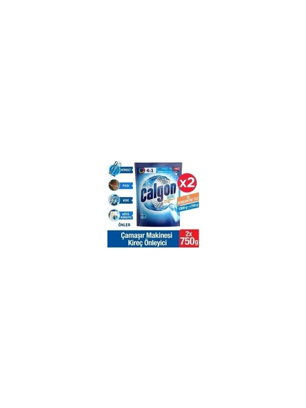 Calgon Power Kir, Pas, Kireç ve Koku Önleyici 4u 1 Arada Ultra Konsantre Toz 750 G x 2 ürün görseli 1