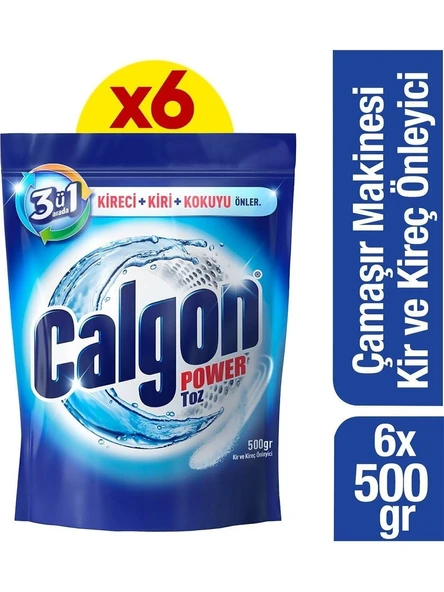 Calgon Çamaşır Makinesi Kireç Önleyici Toz 500 gr x 6 Adet ürün görseli 1