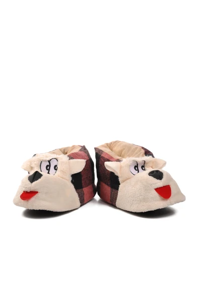Ayakmod Pembe-Siyah-Bej  Kadın Panduf Köpekli Panduf G ürün görseli 1