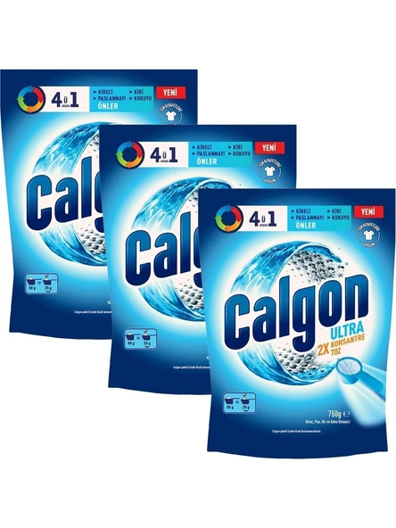 Calgon 4ü1 Arada Ultra Konsantre Toz Kireç Önleyici 750 gr x 3 Adet ürün görseli 1