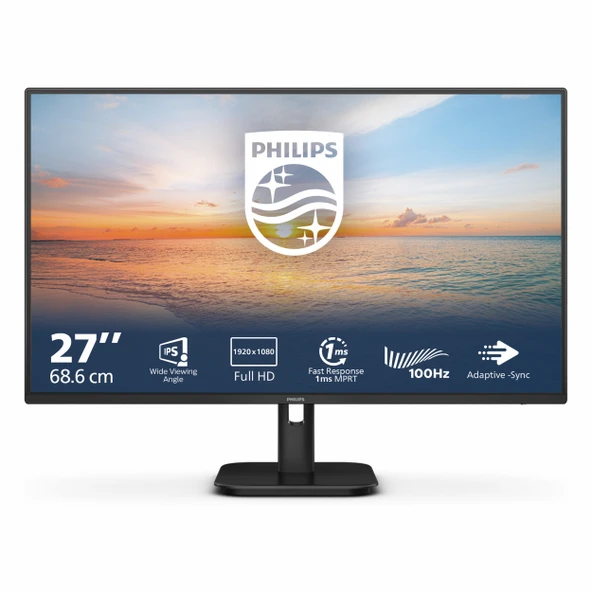 Philips 27E1N1100A 27" 100Hz 1Ms VGA+HDMI FullHD FreeSync IPS Vesa Monitör ürün görseli 1