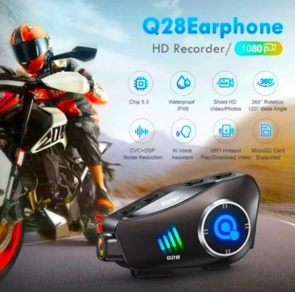 Q28 Kameralı Bluetooth Intercom Seti - Resim 3
