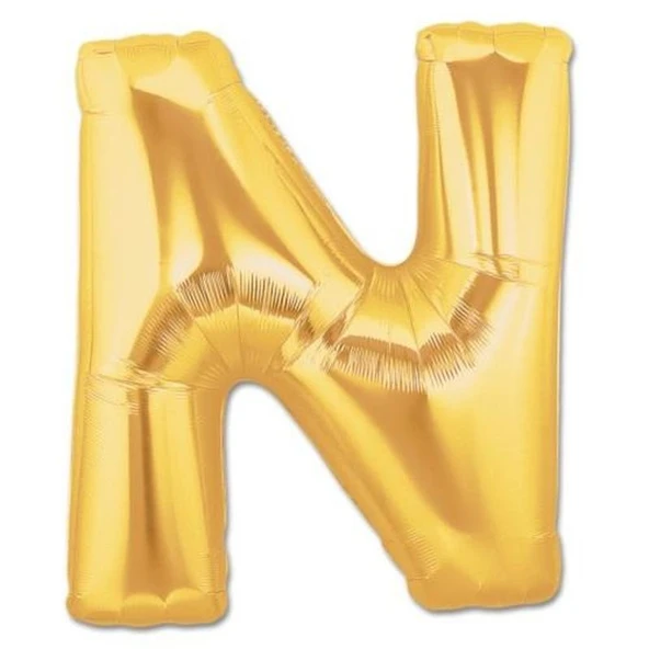 N Harf Folyo Balon Altın Renk  40 inç ürün görseli 1