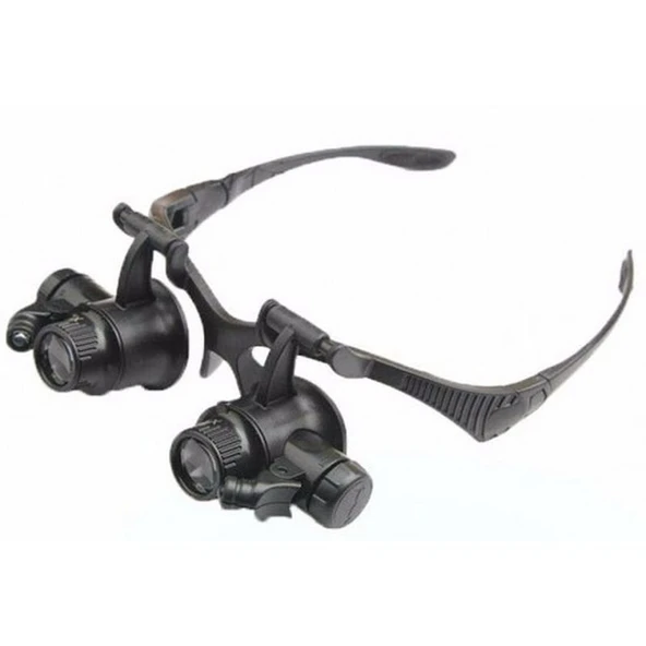 Gözlük Modeli 10X 15X 20X 25X Lens 2 Led Işıklı Büyüteç ürün görseli 1
