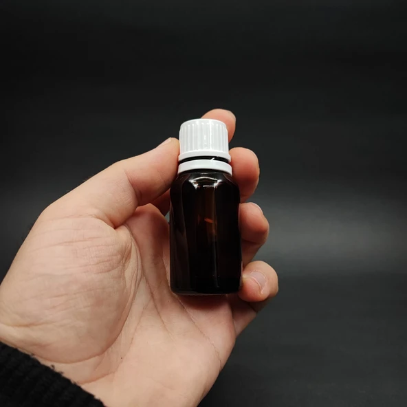 15 cc Fırçalı Cam  Şişe - Amber , 15 ml Kilitli Kapaklı Fırçalı Cam Şişe  x 3 Adet ürün görseli 1