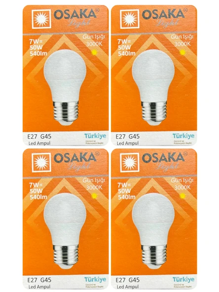(4 Adet) Osaka 7W (50W) Sarı Işık E27 Duylu (Kalın Duy) Led Mini Ampul ürün görseli 1