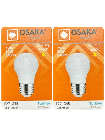 (2 Adet) Osaka 7W (50W) Sarı Işık E27 Duylu (Kalın Duy) Led Mini Ampul ürün görseli 1