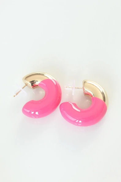 CCB Pembe Gold Çift Renk Küpe - TJ-BKP8877 ürün görseli 1