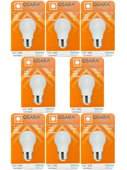 (8 Adet) Osaka 7W (50W) Sarı Işık E27 Duylu (Kalın Duy) Led Mini Ampul ürün görseli 1