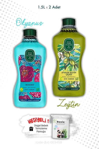 Ayvalık Zeytin Çiçeği ve Okyanus Sıvı Sabun 1.5L ve ROSIE ürün görseli 1