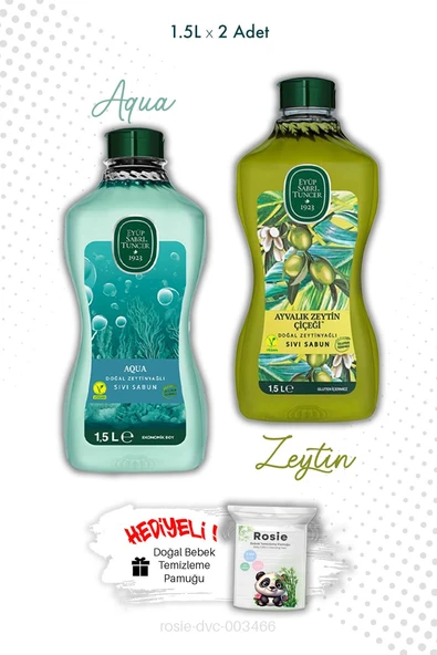 Ayvalık Zeytin Çiçeği ve Aqua Sıvı Sabun 1.5L ve ROSIE ürün görseli 1