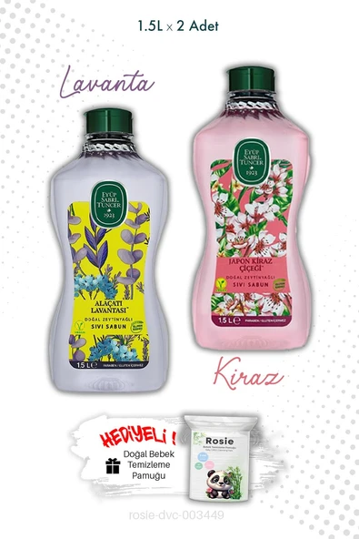Alaçatı Lavantası ve Japon Kiraz Çiçeği Sabun 1.5L  Eyüp Sabri Tuncer ve ROSIE ürün görseli 1