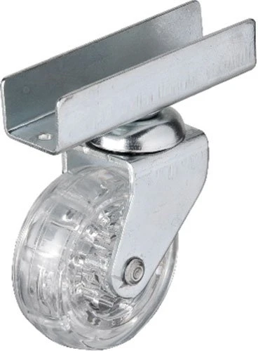 Hts 327 - 50x20 mm Şeffaf Makaralı Uzun U Tablalı Teker 4 Adet ürün görseli 1