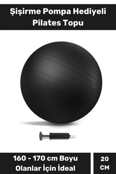 Mini Gymball 20cm Mavi Pilates Denge Egzersiz Topu Profesyonel Seri Şişirme Pompa ürün görseli 1