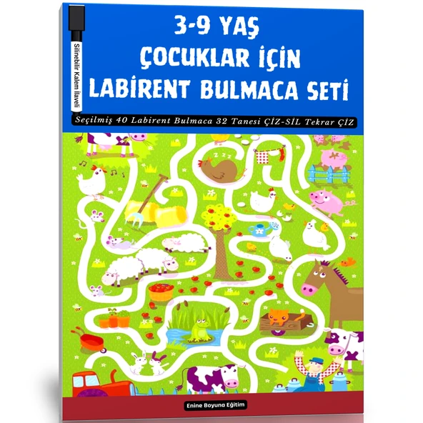 3-9 YAŞ Çocuklar İçin Çiz-YAZ Labirent Bulmaca Seti ürün görseli 1