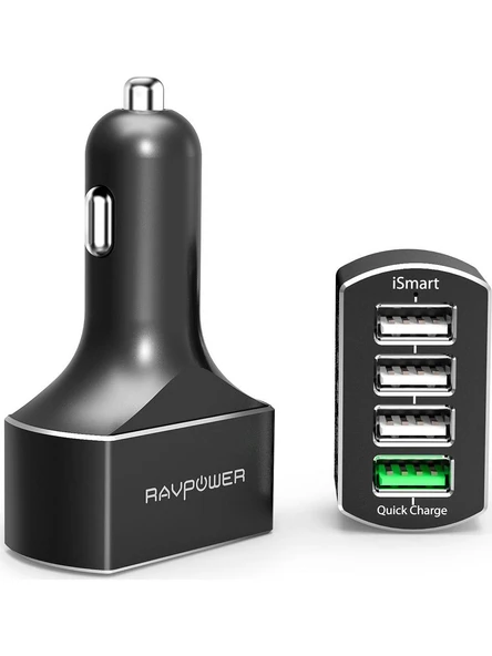 RAVPower RP-VC003 Car Charger 4-Port Charge 3.0 54W Araç Şarjı ürün görseli 1