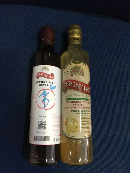 Neşe Natural Perinthos  Detoks Fit Sirkesi 500 ml +Kitre-Sandaloz Sakızı Sirkesi 500 ml ürün görseli 1