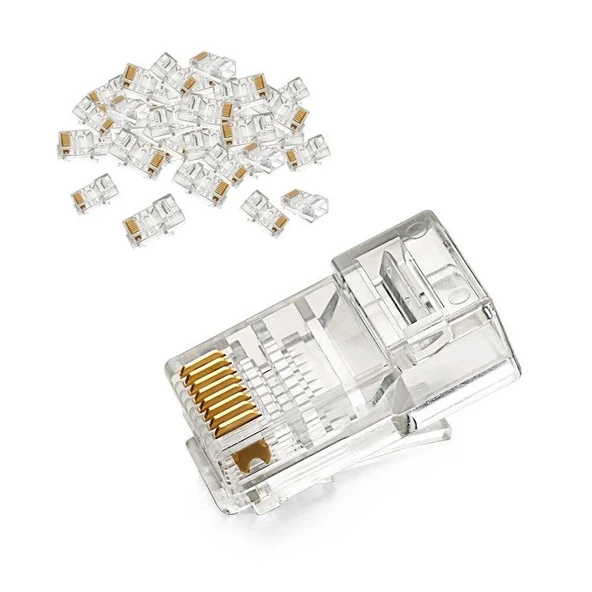 RJ45 Jack Cat5e İnternet Kablo Kablosu Ucu Konnektör Ethernet Connector Jak 4220 ürün görseli 1