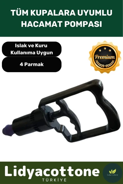 Dayanıklı Hacamat Pompası Premium Tüm Kupalara Uyumlu 4 Parmak Islak Kuru Kullanıma Uygun ürün görseli 1