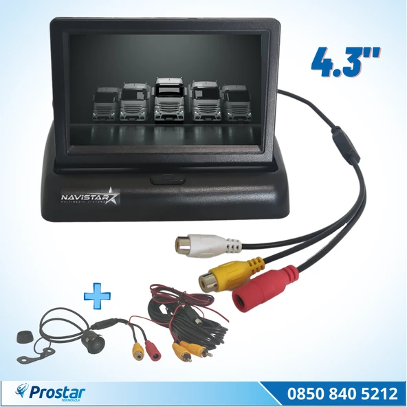 4.5 Inç Tft Lcd Araç Monitör Ekran + 1 Adet Geri Görüş Kamerası Dahil Set ürün görseli 1