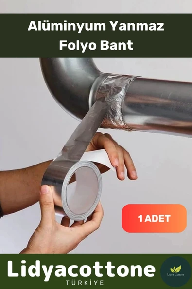 Yanmaz Folyo Bant 45mm - 5mt - Sıcaklığa Dayanıklı Tamir Soba Boru Yama Alüminyum ürün görseli 1