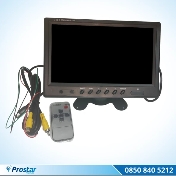 Araç Içi Monitör Büyük Ekran 9 Inç Tft Lcd 2 Kamera Girişli 5 Pinli Ve Rca ürün görseli 1