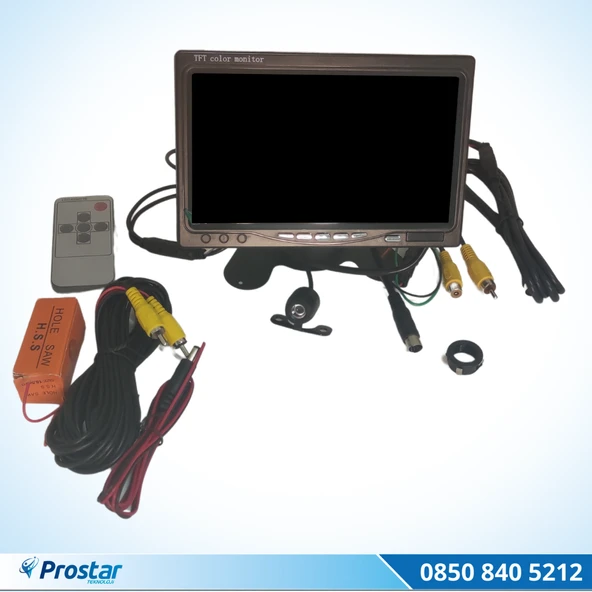 Araç Monitörü 7 Inç Lcd Tft Ekran + 1 Adet Geri Görüş Kamerası Hediye Kelebek Ve Tampon Uyumlu ürün görseli 1