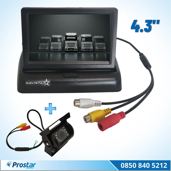 4.5 Inç Tft Lcd Araç Monitörü Ekran + 1 Adet Geri Görüş Kamerası Büyük Boy Dahil Set ürün görseli 1