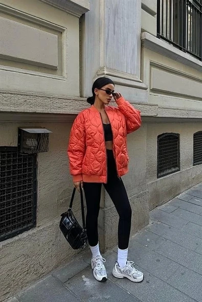 Alisa Oversize Kapitone Bomber Ceket 7058 -08 - Resim 2