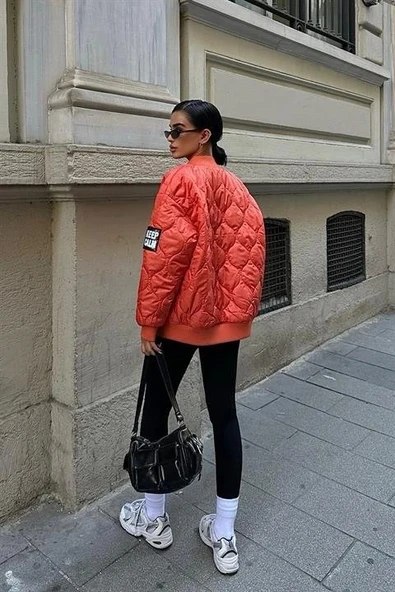 Alisa Oversize Kapitone Bomber Ceket 7058 -08 - Resim 3