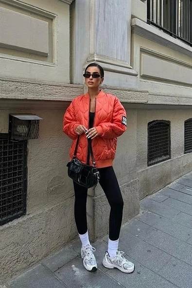 Alisa Oversize Kapitone Bomber Ceket 7058 -08 - Resim 4