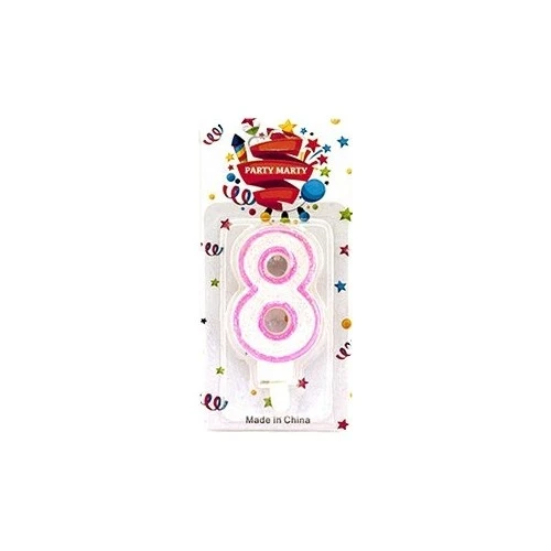 Party Simli Mum Rakam Pembe 8 - 2 adet ürün görseli 1