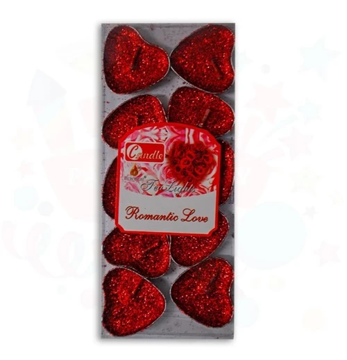 Party Marty Kalpli Simli Kırmızı Mum 10Lu - 2 paket ürün görseli 1