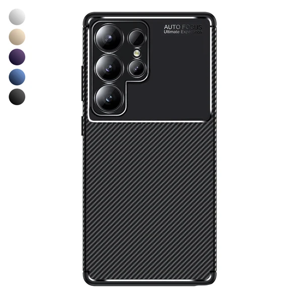 Samsung Galaxy S25 Ultra Kılıf Focus Carbon Silikon Kapak ürün görseli 1
