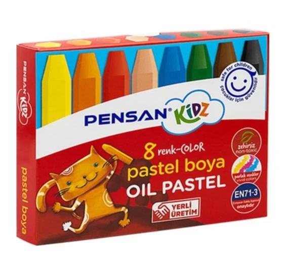 Pensan Kidz Pastel Boya 8Li - 3 adet ürün görseli 1
