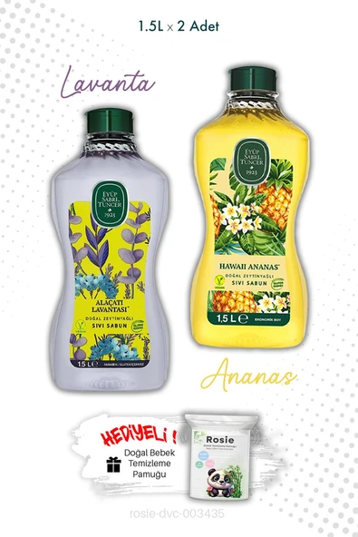 Sıvı Sabun Hawaii Ananas ve Alaçatı Lavantası 1.5L ve ROSIE ürün görseli 1
