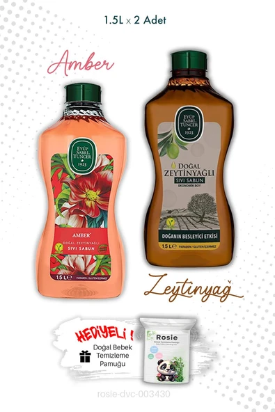 Zeytinyağlı ve Amber Sıvı Sabun 1.5L  Eyüp Sabri Tuncer ve ROSIE ürün görseli 1