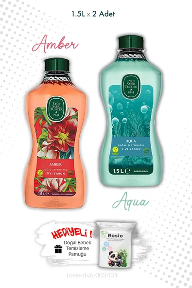 Aqua ve Amber Sıvı Sabun 1.5L  Eyüp Sabri Tuncer ve ROSIE ürün görseli 1