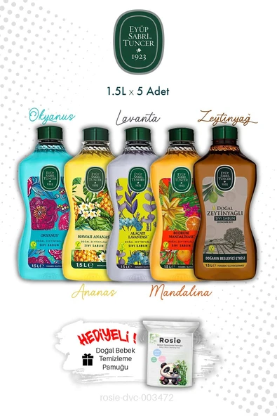 Sıvı Sabun Eyüp Sabri Tuncer 5'li Set 1.5L Aile Boy ve ROSIE ürün görseli 1
