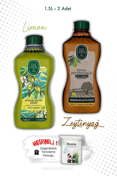 Ayvalık Zeytin Çiçeği ve Zeytinyağlı Sıvı Sabun 1.5L ve ROSIE ürün görseli 1