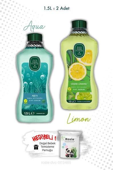 Çeşme Limonu ve Aqua Sıvı Sabun 1.5L ve ROSIE ürün görseli 1