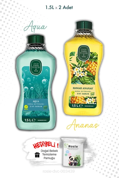 Aqua ve Hawaii Ananas 1.5L Sıvı Sabun ve ROSIE ürün görseli 1