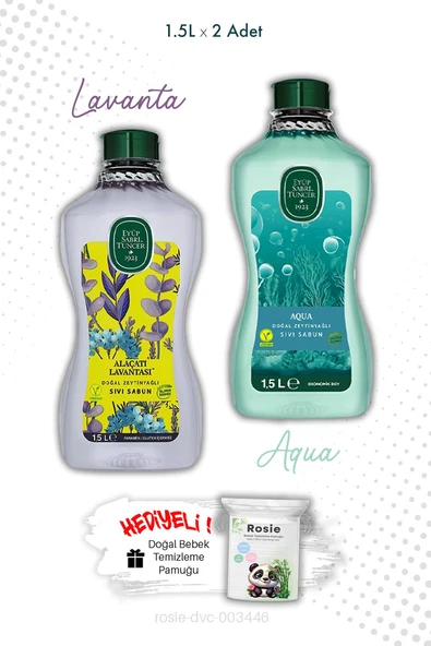 Aqua ve Alaçatı Lavantası  1.5L Sıvı Sabun ve ROSIE ürün görseli 1