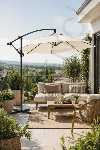Sunfun Toscana Şemsiye Naturel - Resim 5