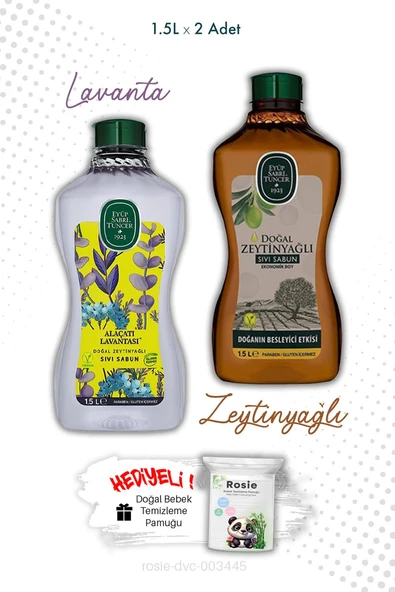 1.5L Sıvı Sabun Zeytinyağlı ve Alaçatı Lavantası ve ROSIE ürün görseli 1