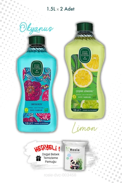 Zeytinyağlı Çeşme Limonu ve Okyanus Sıvı Sabun 1.5L ve ROSIE ürün görseli 1