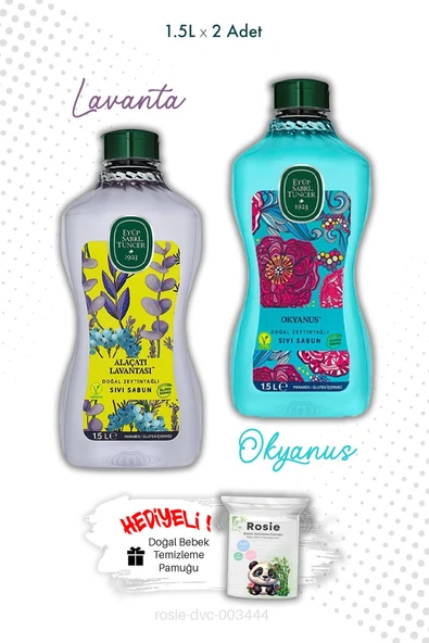 1.5L Sıvı Sabun Okyanus ve Alaçatı Lavanta ve ROSIE ürün görseli 1