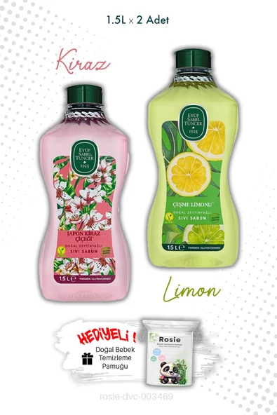 Çeşme Limon ve Japon Kiraz Çiçeği Sabun 1.5L  Eyüp Sabri Tuncer ve ROSIE ürün görseli 1