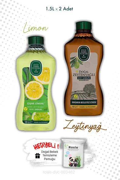 Zeytinyağlı Çeşme Limonu ve Zeytinyağlı Sıvı Sabun 1.5L ve ROSIE ürün görseli 1